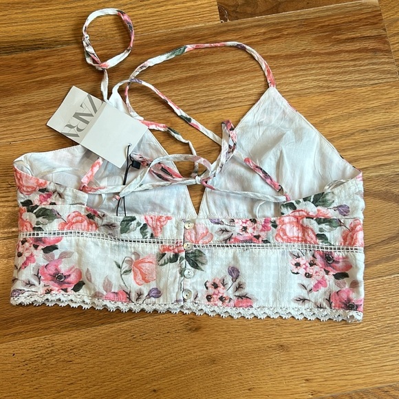 Zara Floral Halter Crop Top - Picture 5 of 6